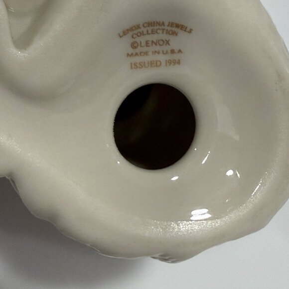 VTG 1994 Lenox China Jewels Teddy's Tired Figurine Girl Hugging Teddy Bear 4" - Picture 8 of 10